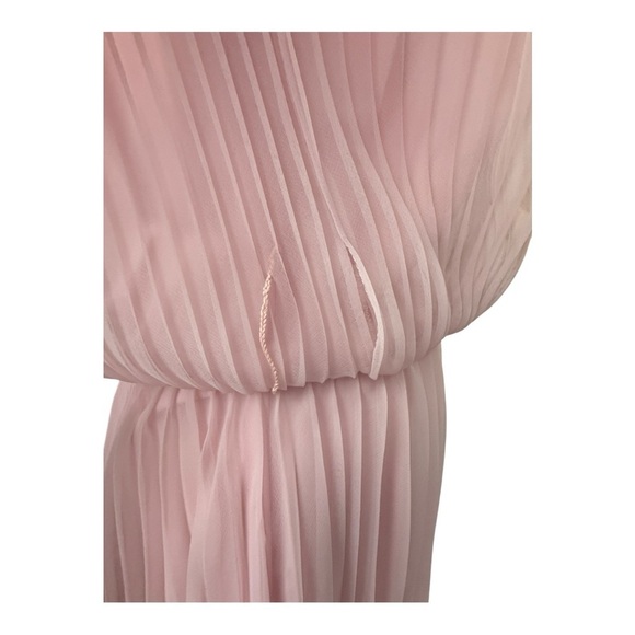 Vintage Miss Elliette Pink Pleated Dress 1980s Midi California Designer - Picture 6 of 16